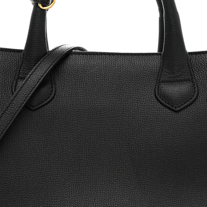 Burberry Derby Calfskin Medium Banner Tote Black 7 of 9