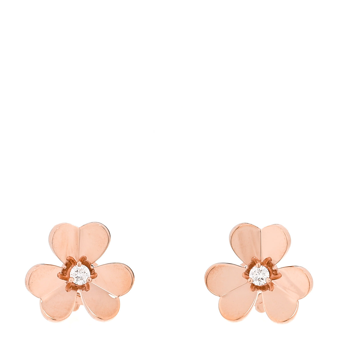 Van Cleef & Arpels 18K Rose Gold Diamond Small Frivole Earrings 1 of 5