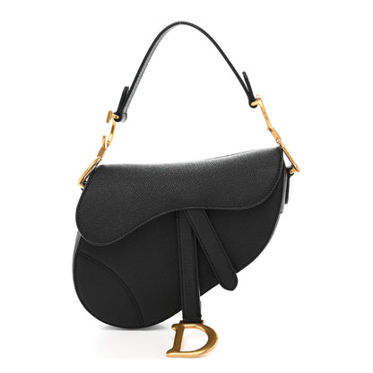 Christian Dior Grained Calfskin Mini Saddle Bag Black 1 of 11