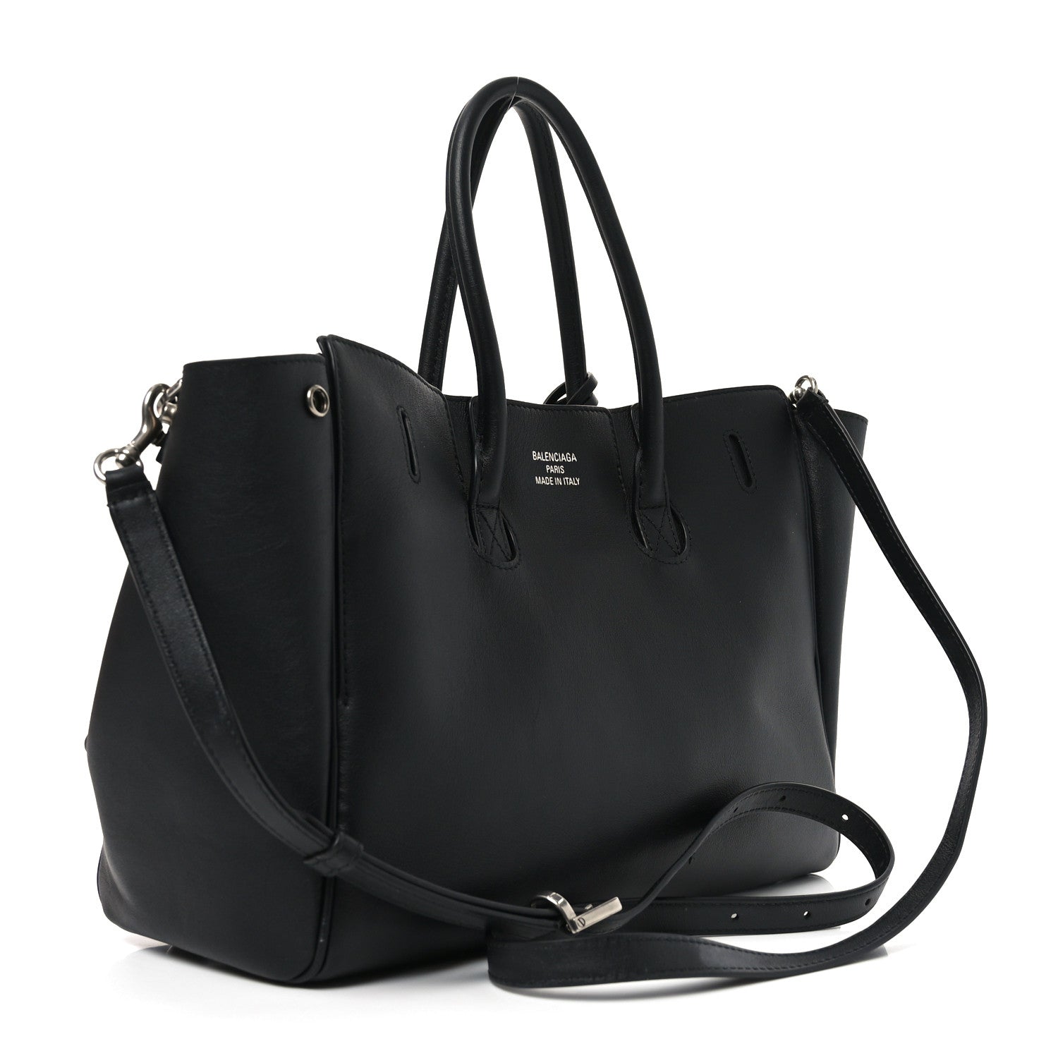 Balenciaga Smooth Calfskin Small Bel Air Carry All Bag Black 2 of 9