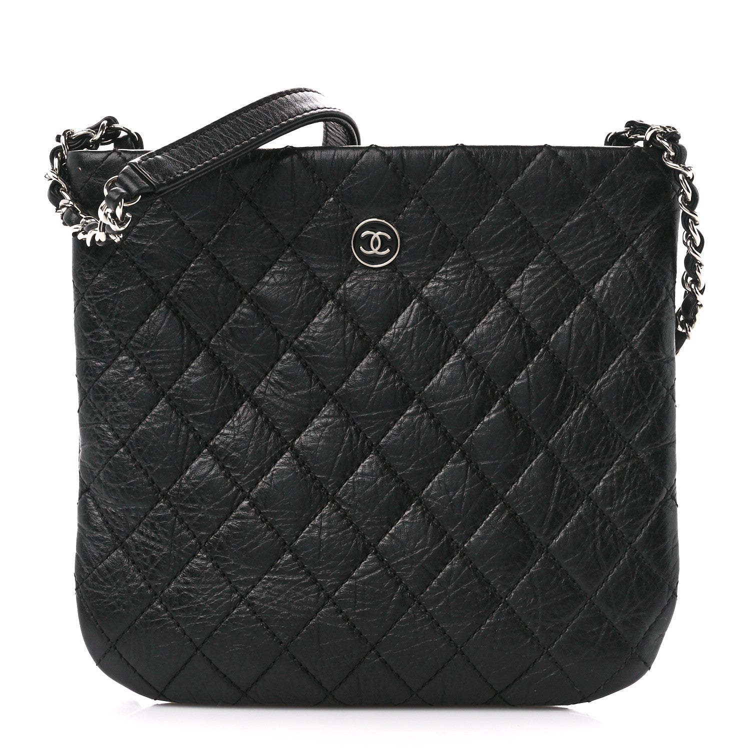 Chanel Aged Calfskin Quilted Crossbody Bag Black 1 of 13