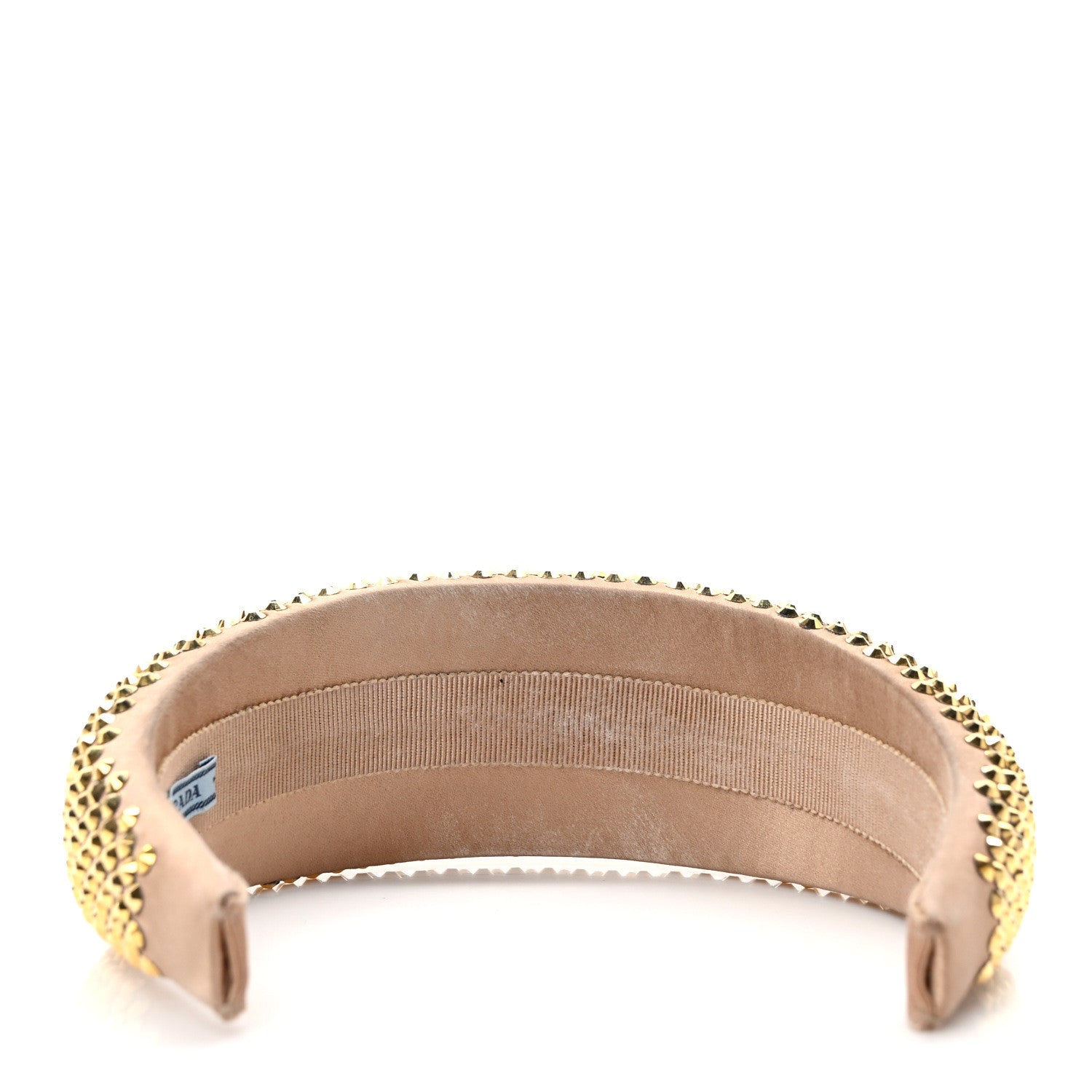 Prada Satin Crystal Embellished Headband Platino 5 of 9