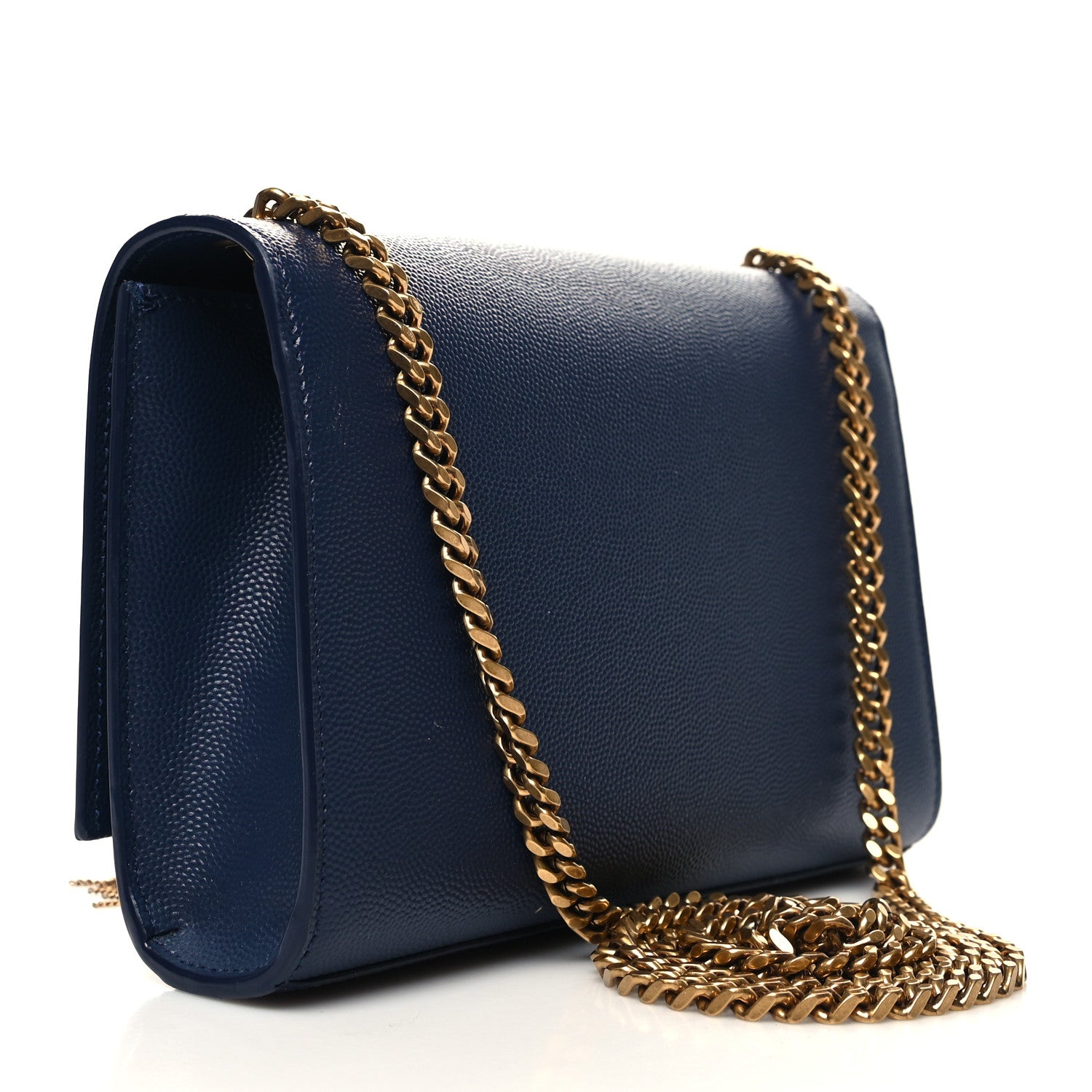 Saint Laurent Grain De Poudre Small Classic Monogram Kate Tassel Satchel Blue 3 of 11