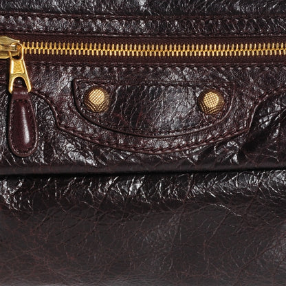Balenciaga Agneau Giant 12 Gold Hardware Envelope Strap Clutch Cigare Fonce 6 of 10