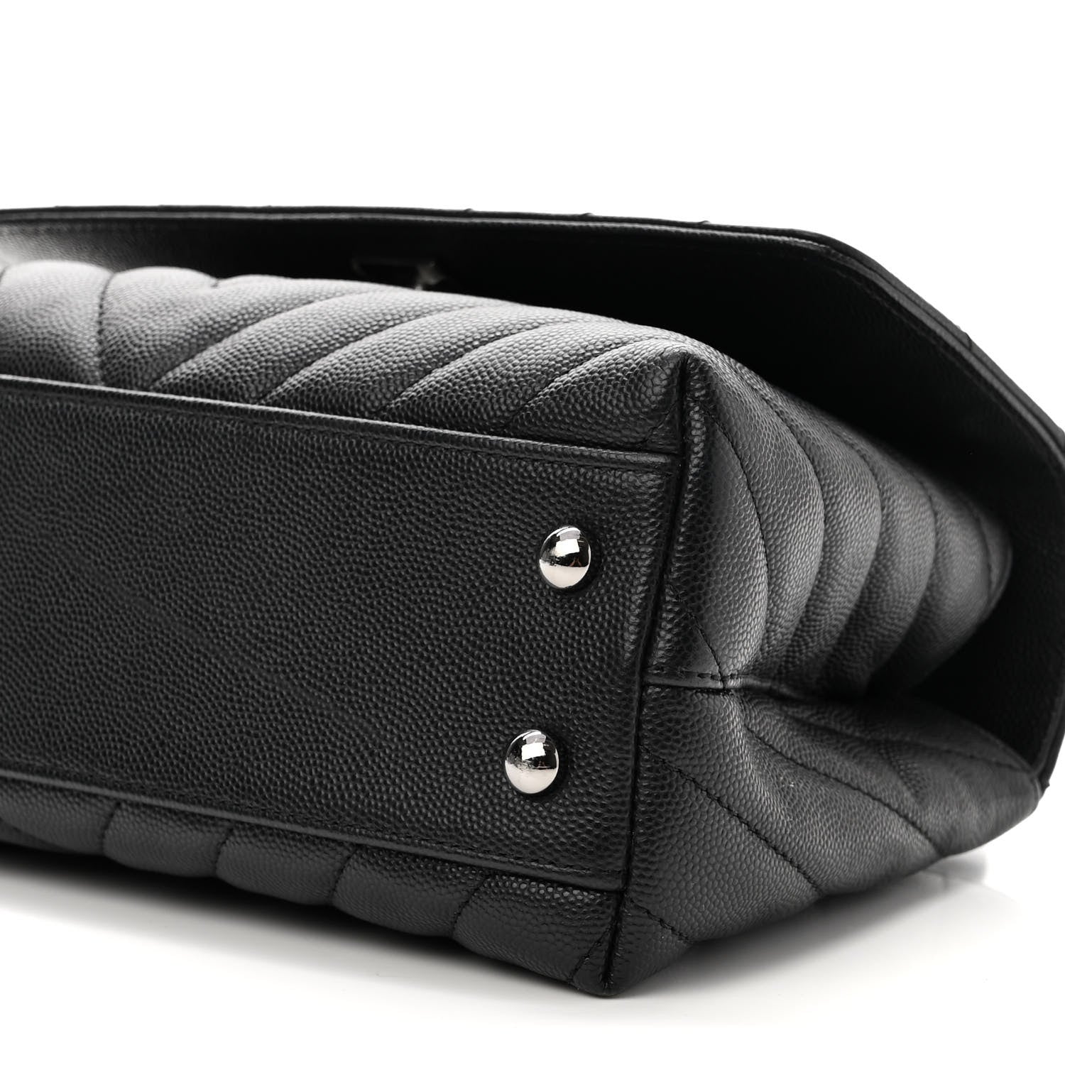 Chanel Caviar Chevron Quilted Mini Coco Handle Flap Black 10 of 10