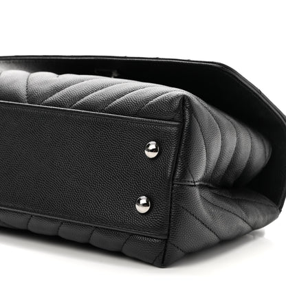 Chanel Caviar Chevron Quilted Mini Coco Handle Flap Black 10 of 10