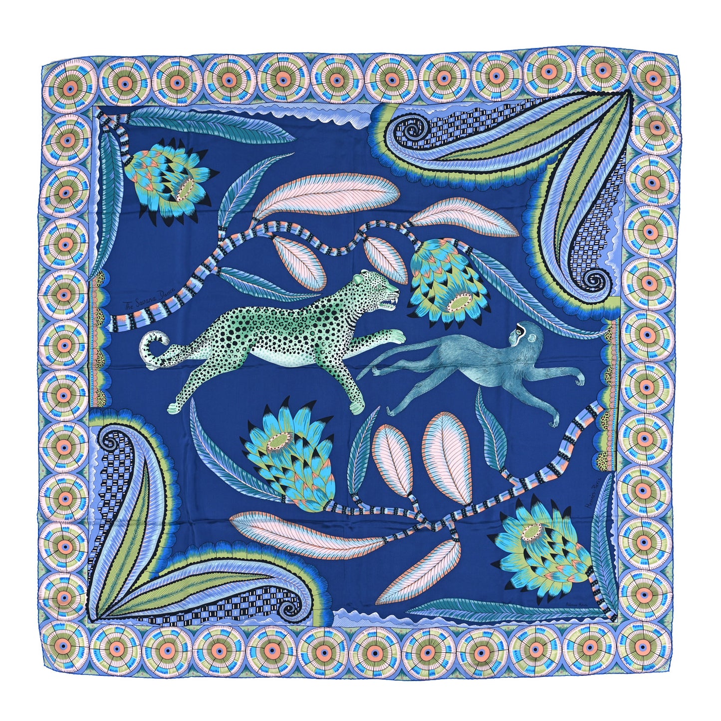 Silk The Savana Dance Wash Scarf 140 Lavande Turquoise