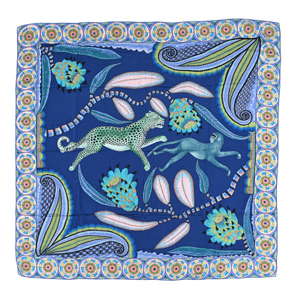 Hermes Silk The Savana Dance Wash Scarf 140 Lavande Turquoise 1 of 3