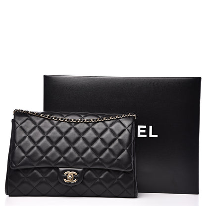 Chanel Lambskin Quilted Clutch With Chain Flap Black 13 of 13