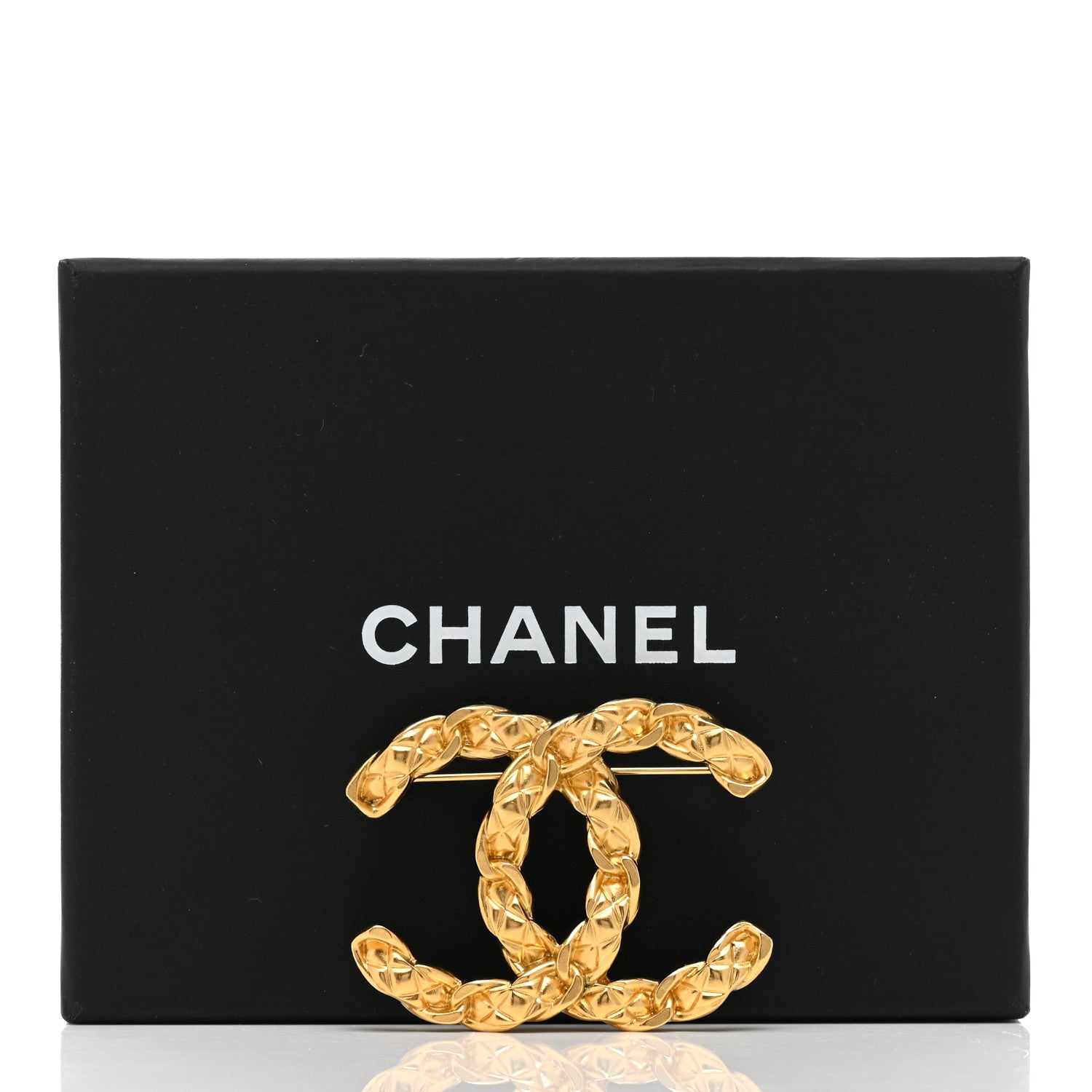 Chanel Quilted CC Brooch Gold 6 of 6