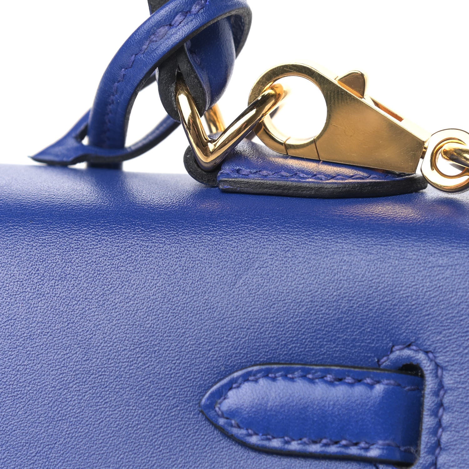 Hermes Tadelakt Kelly Sellier 25 Bleu Electrique 16 of 18