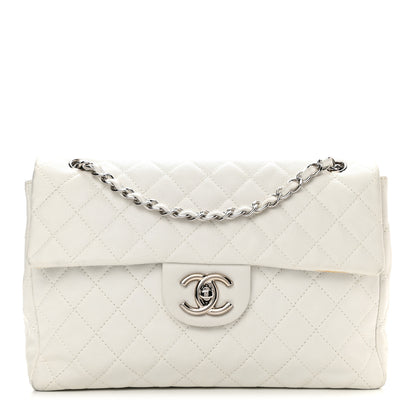 Chanel Caviar Quilted Maxi Single Flap White 1 of 11