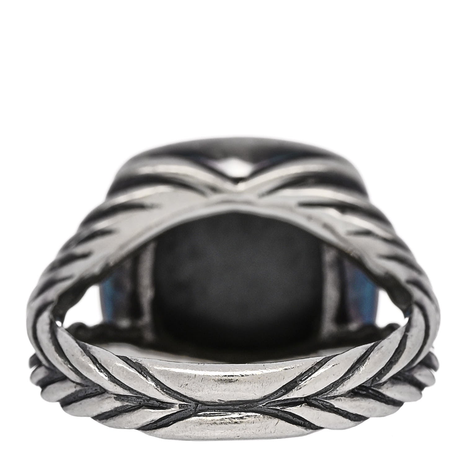 David Yurman Sterling Silver Diamond Black Orchid 11mm Albion Ring 56 7.5 4 of 6