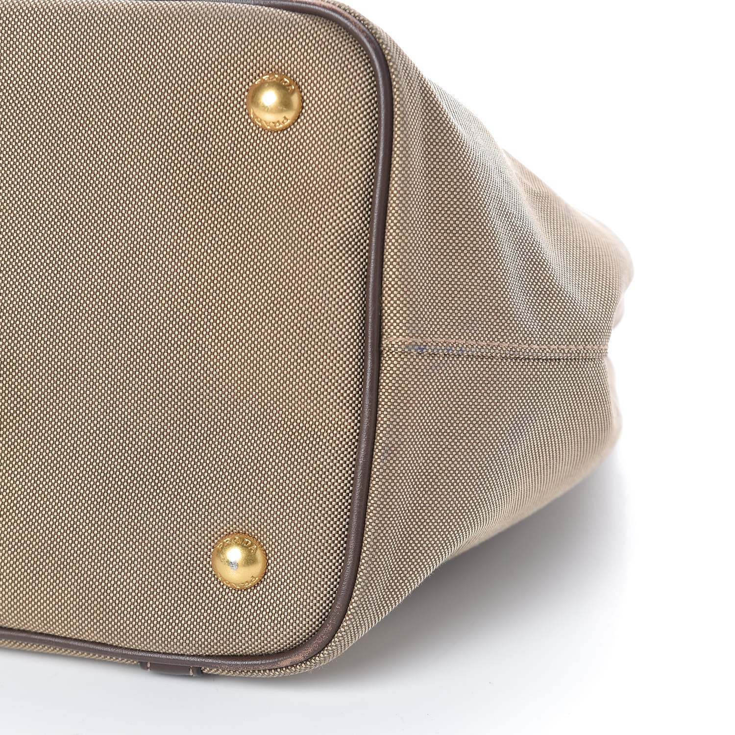 Prada Jacquard Logo Tote Brown 9 of 10