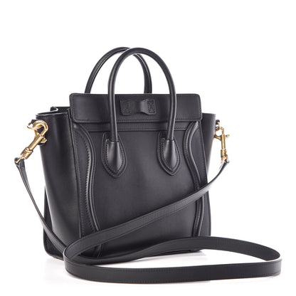 Celine Smooth Calfskin Nano Luggage Black 4 of 9