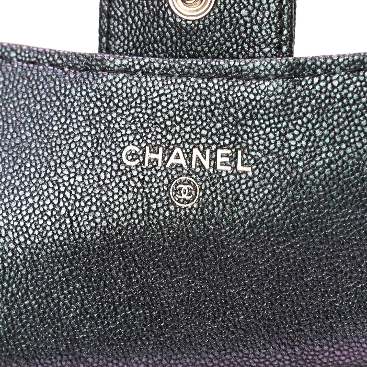 Chanel Iridescent Caviar Quilted Flap Card Holder Wallet Black 5 of 7