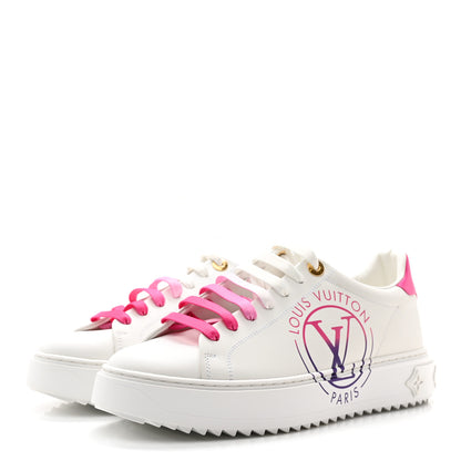 Louis Vuitton Calfskin LV Circle Printed Time Out Trainers 39.5 Fuchsia Pink 3 of 10