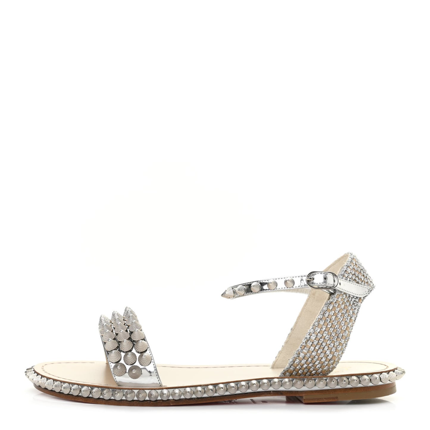 Specchio Cordorella Flat Sandals 40 Silver