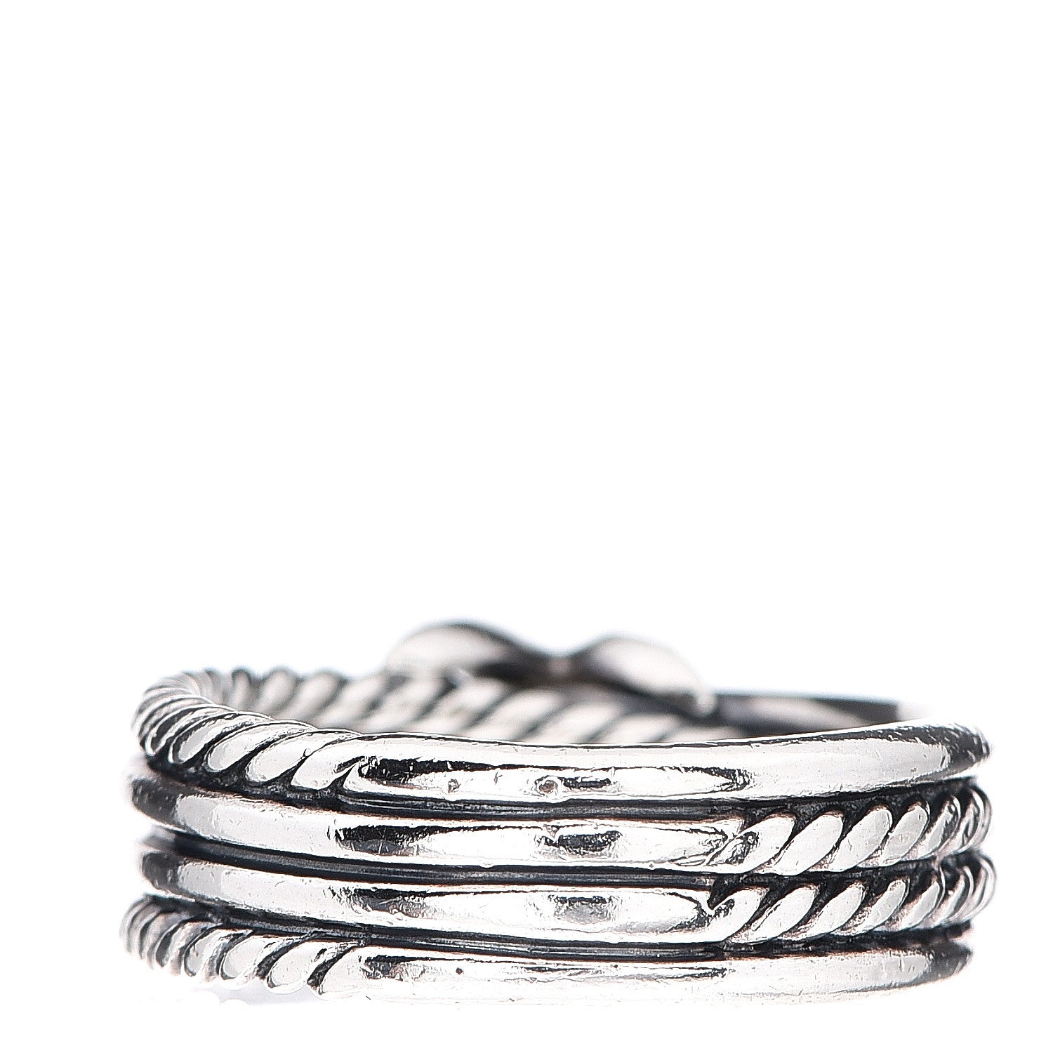 David Yurman Sterling Silver Diamond X Crossover Ring 51 5.75 3 of 3