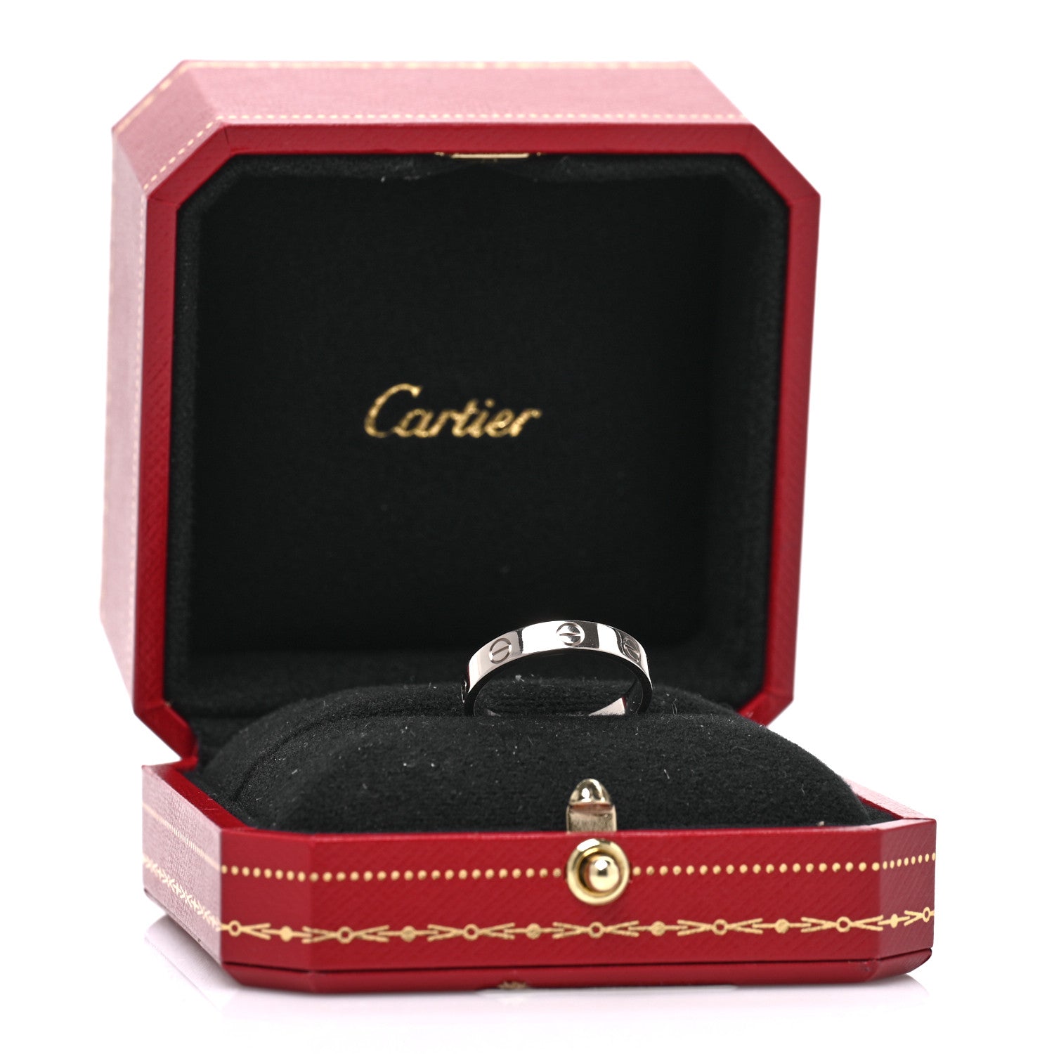 Cartier 18K White Gold 3.5mm LOVE Wedding Band Ring 56 7.5 5 of 5