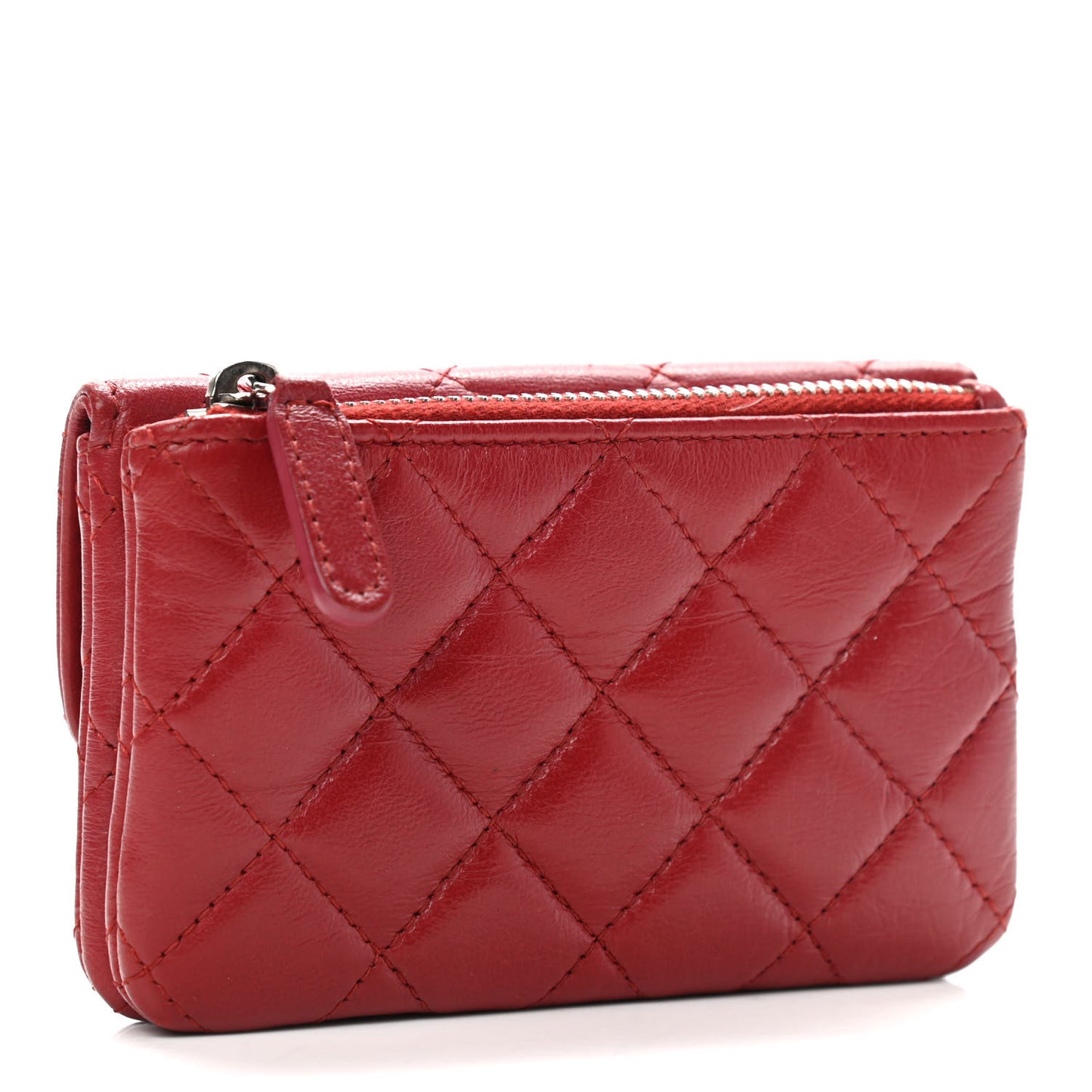 Lambskin Quilted Coin Purse Red