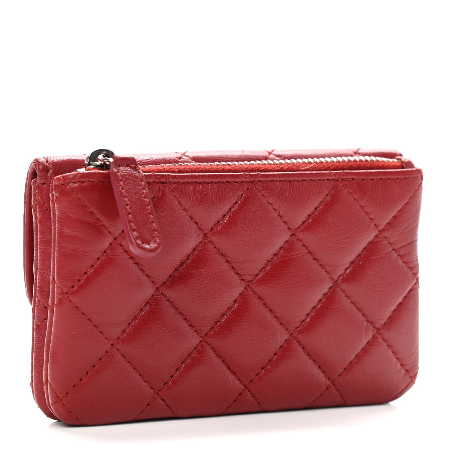 Chanel Lambskin Quilted Coin Purse Red 6 of 19
