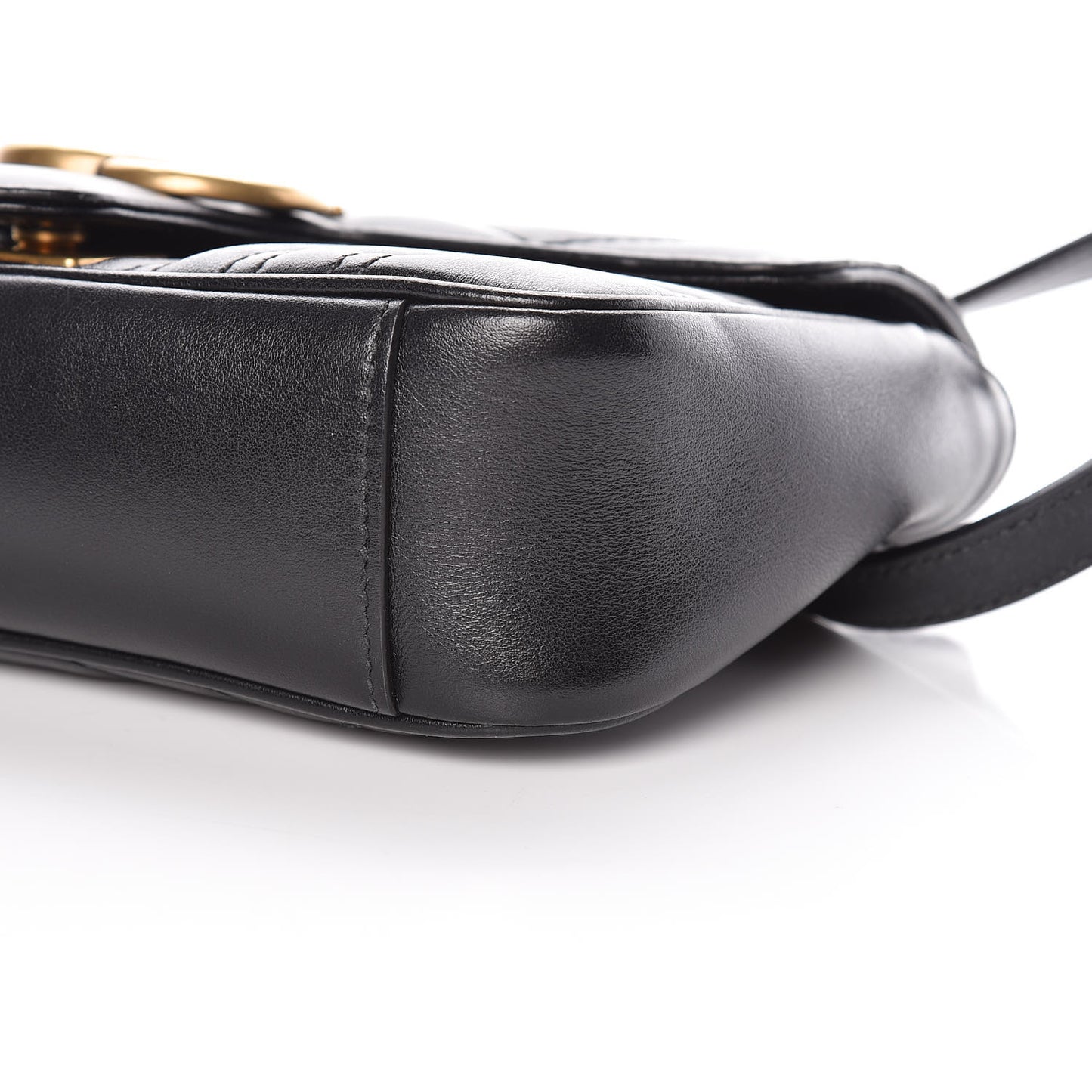 Calfskin Matelasse Mini GG Marmont Shoulder Bag Black