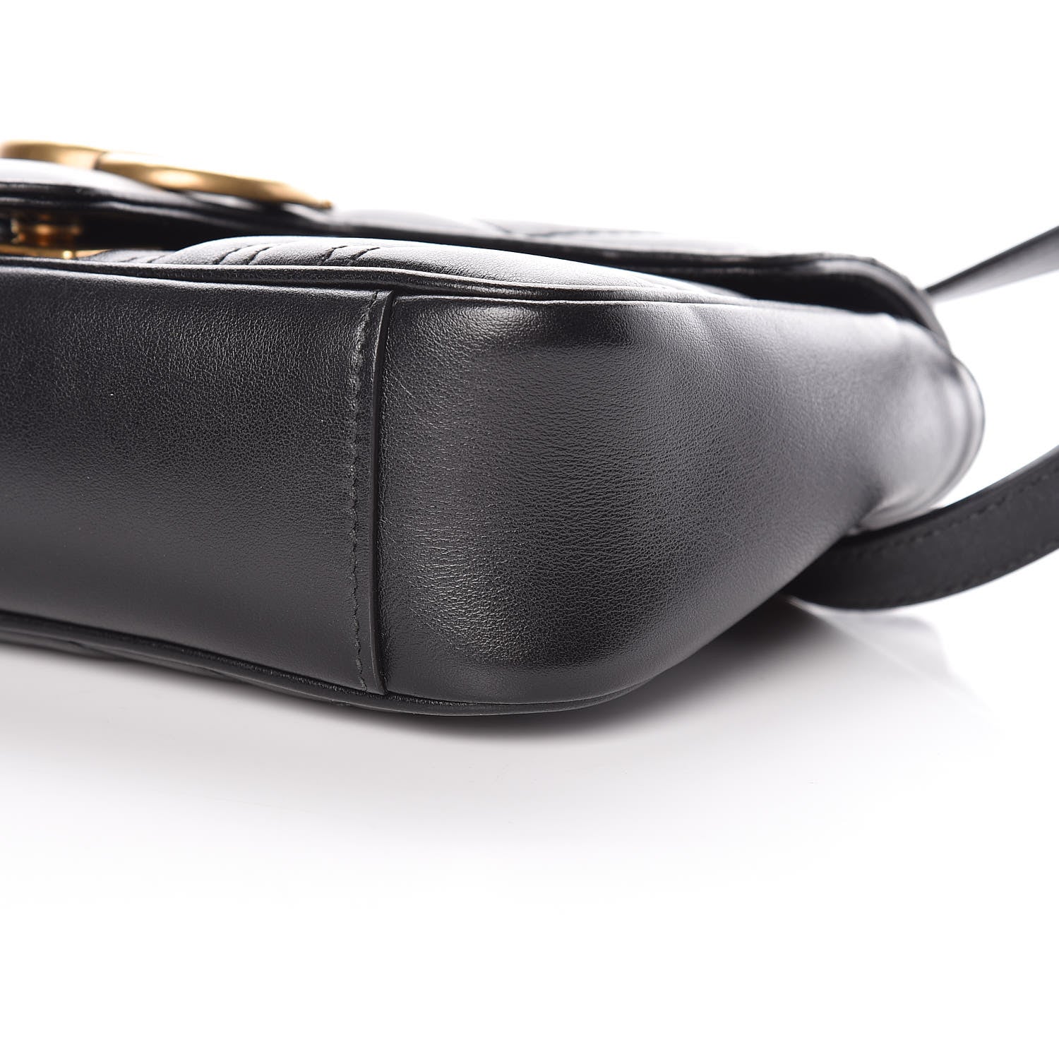 Gucci Calfskin Matelasse Mini GG Marmont Shoulder Bag Black 6 of 12