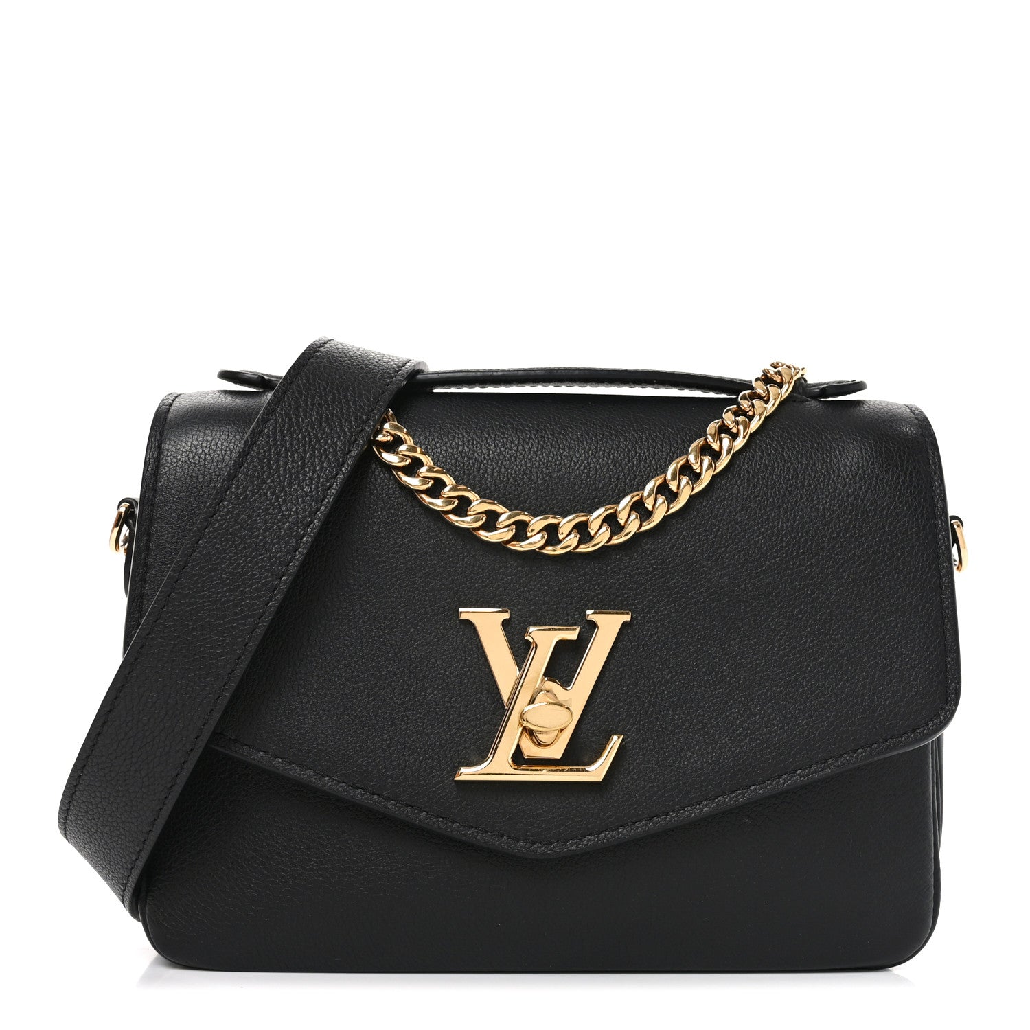 Louis Vuitton Grained Calfskin Lockme Oxford Black 1 of 10