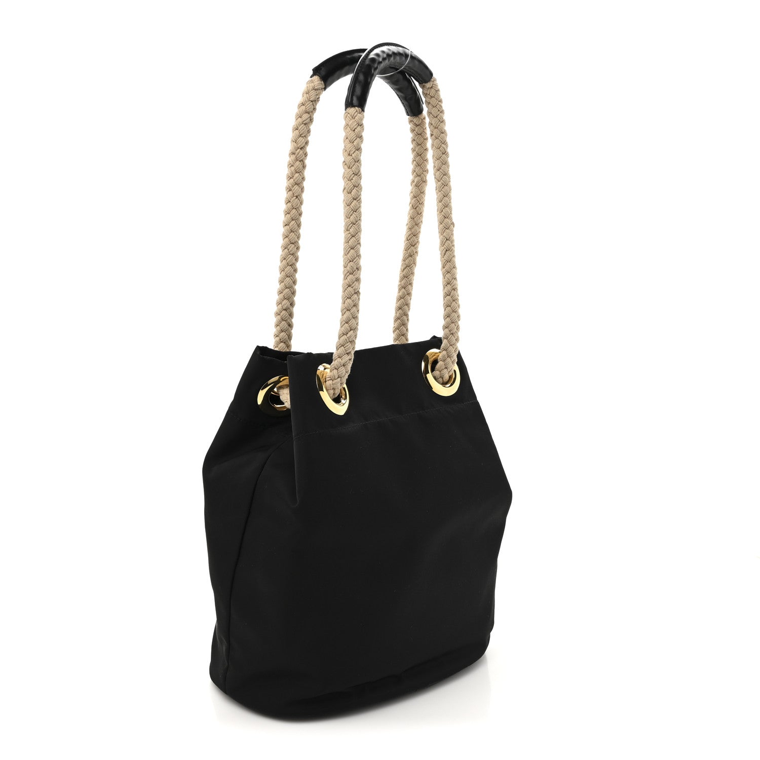 Prada Re-Nylon Triangle Mariner Bucket Bag Black 3 of 9