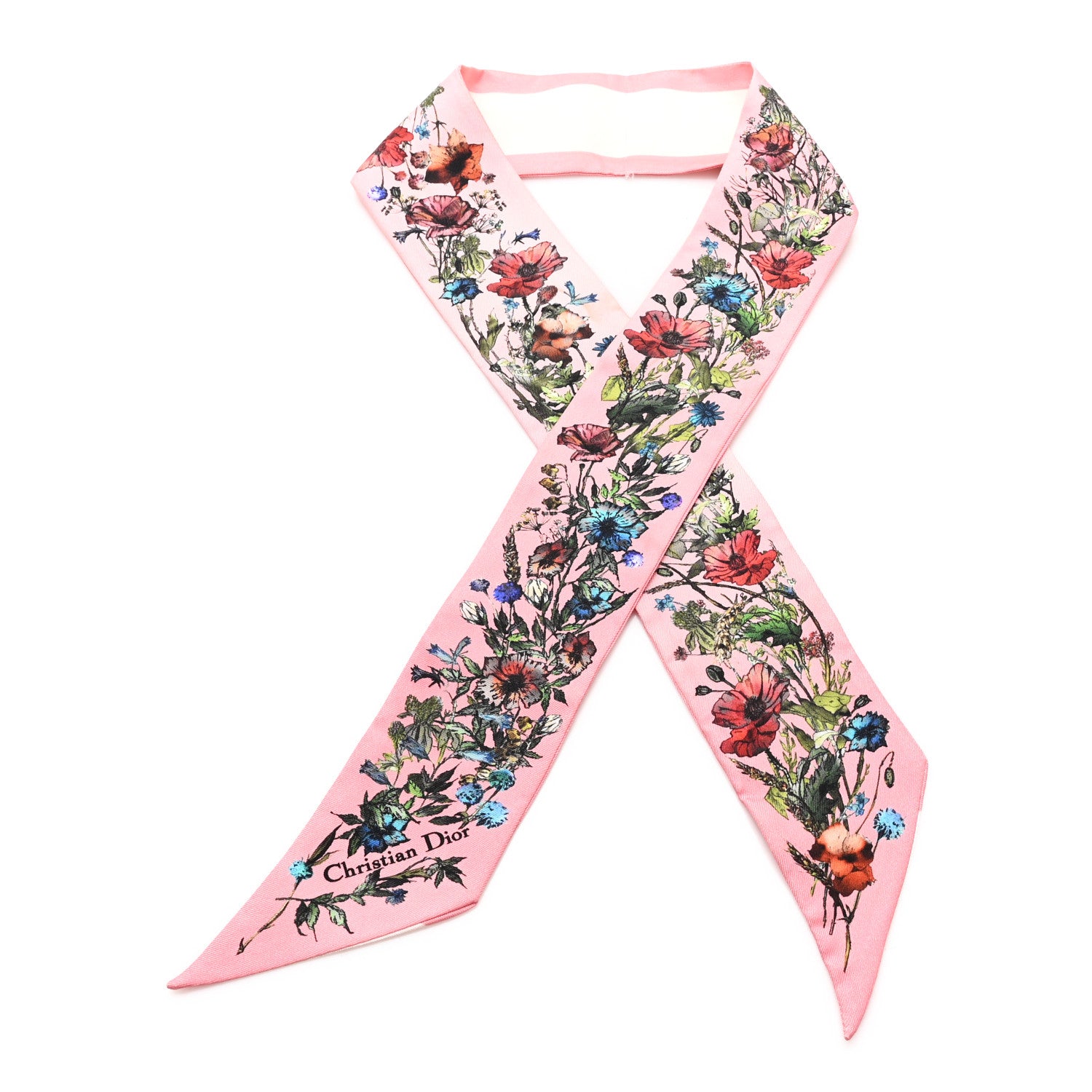 Christian Dior Silk Twill D-Millefiori Mitzah Scarf Pink Multicolor 1 of 3