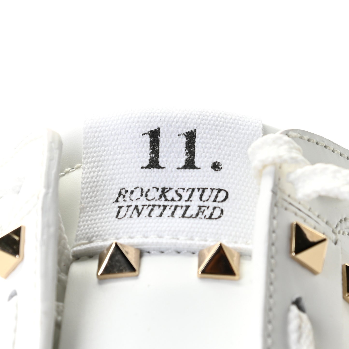 Calfskin Untitled Rockstud Sneakers 38.5 White