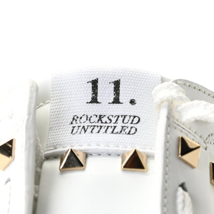 Valentino Garavani Calfskin Untitled Rockstud Sneakers 38.5 White 7 of 15