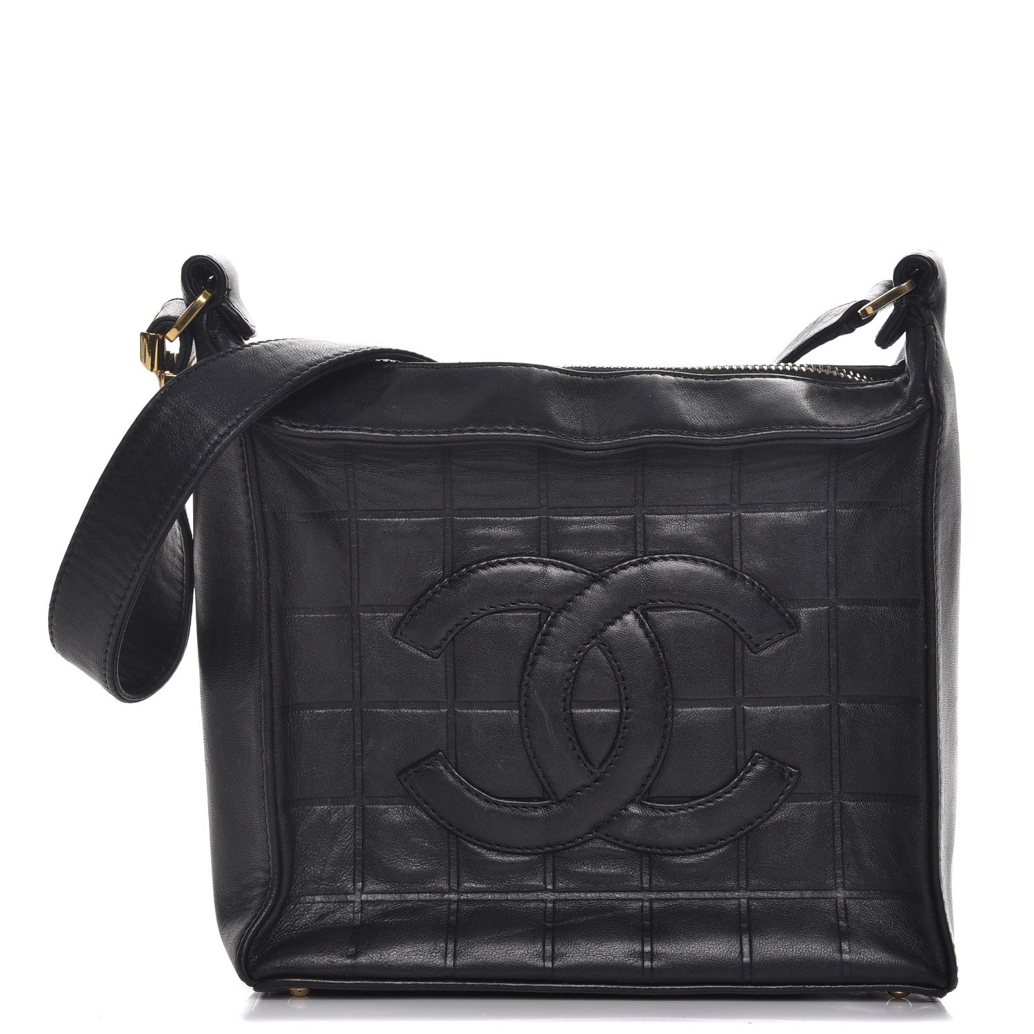 Chanel Lambskin Quilted Small Chocolate Bar Shoulder Bag Black 1 of 7