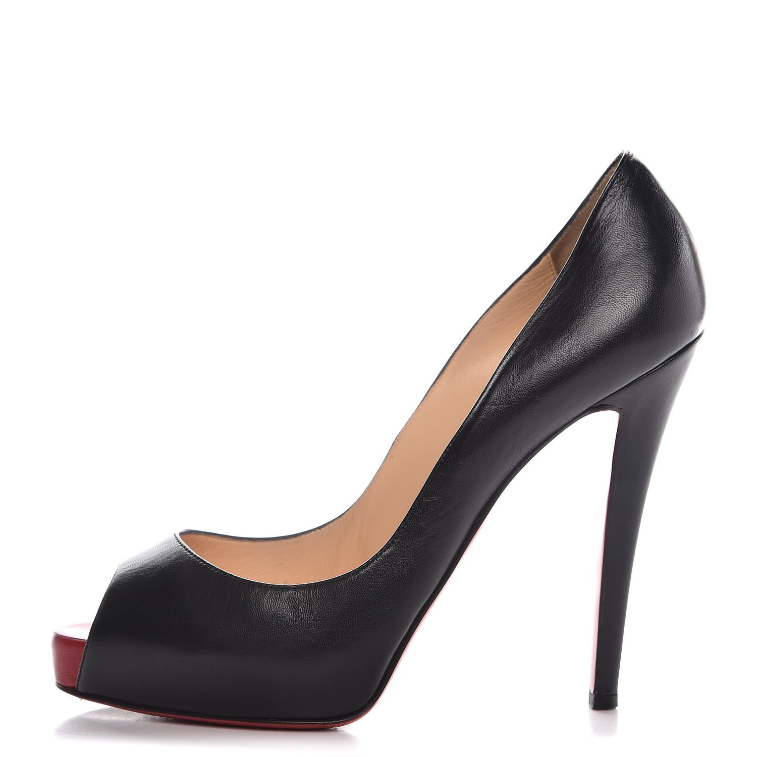 Christian Louboutin Kid Very Prive 120 Pumps 39 Black Red 1 of 10