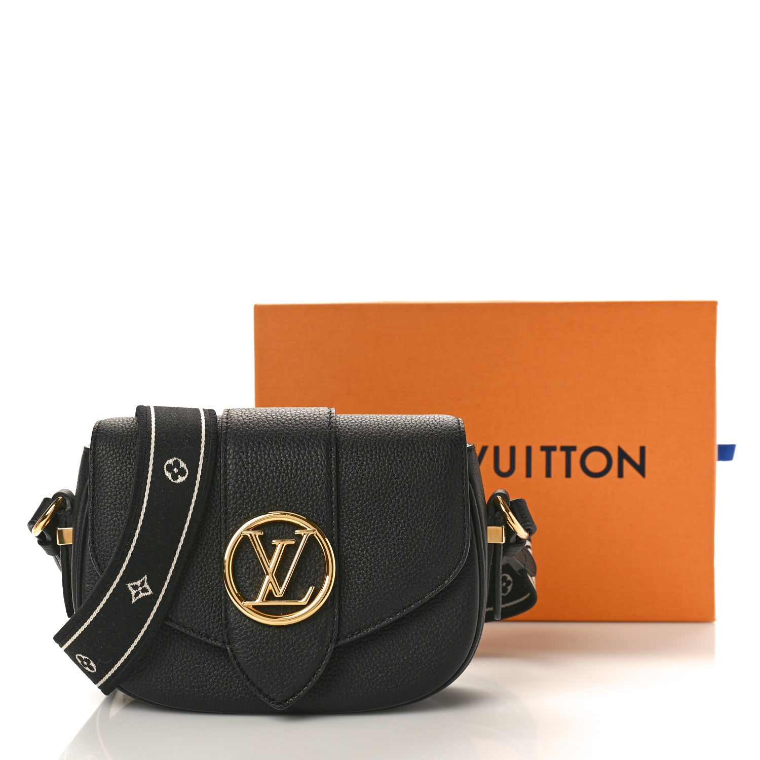 Louis Vuitton Grained Calfskin LV Pont 9 Soft PM Black 10 of 10