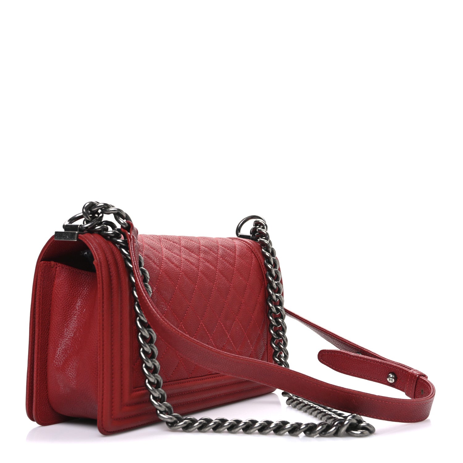 Chanel Caviar Quilted Medium Boy Flap Red 3 of 12