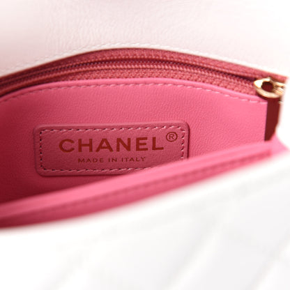 Chanel Goatskin Quilted Extra Mini Rainbow Coco Handle Flap White 8 of 11