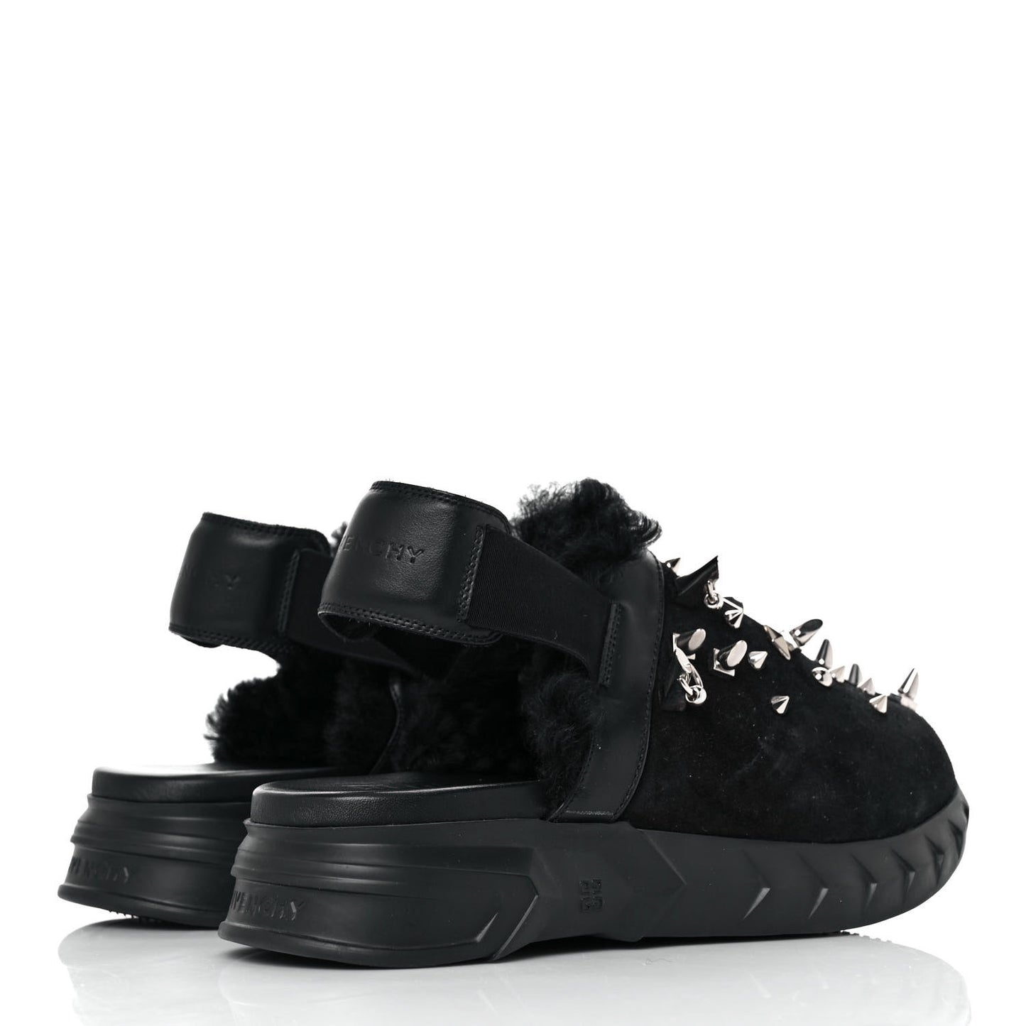 Suede Studded Elegant Marshmallow Loafers 41 Black