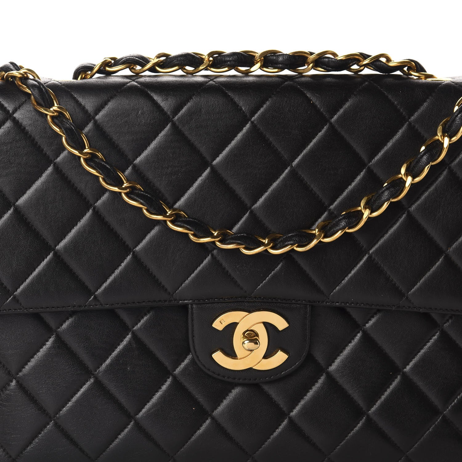 Chanel Lambskin Quilted Jumbo Single Flap Black 11 of 11