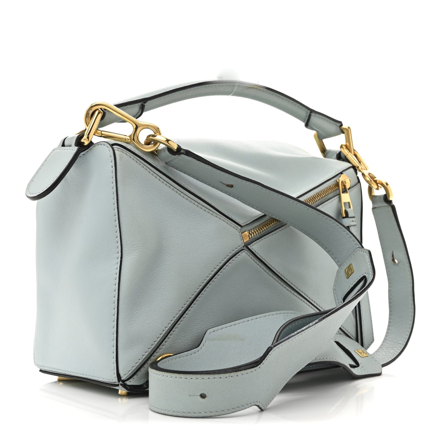 Calfskin Small Puzzle Bag Light Blue