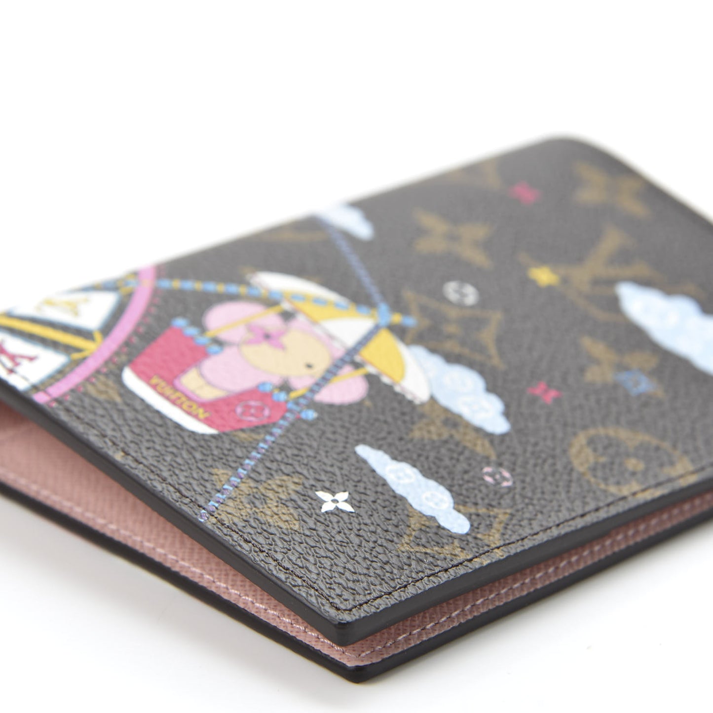 Monogram 2020 Christmas Animation Big Wheel Passport Cover Rose Ballerine