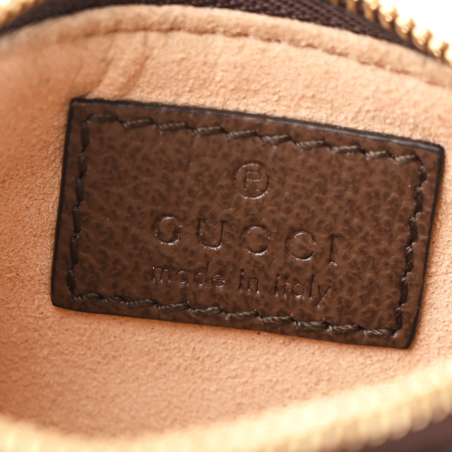 Gucci Monogram Jumbo GG Textured Dollar Calfskin Ophidia Key Case Camel Ebony New Acero 7 of 9