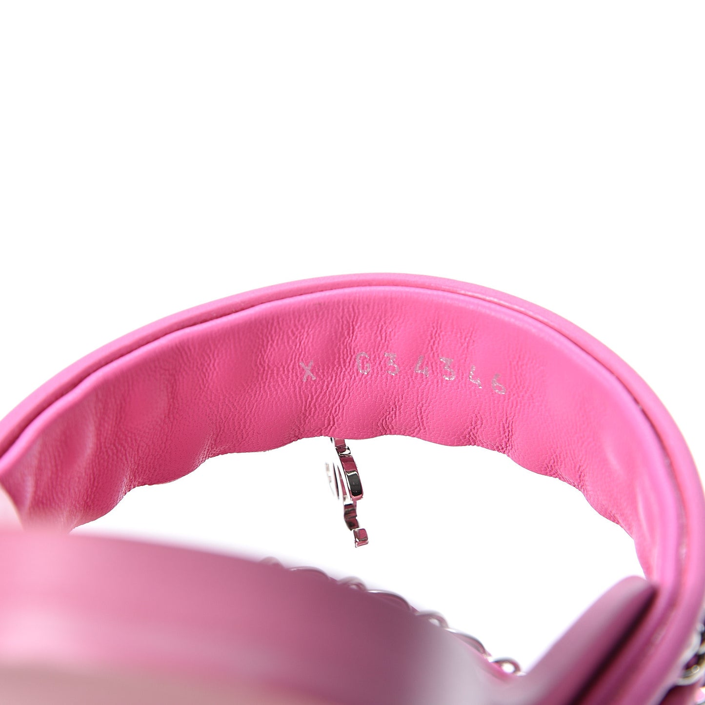 Calfskin Chain CC Thong Flat Sandals 36 Pink