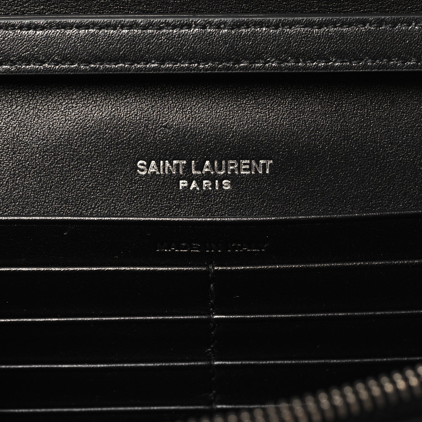 Glazed Calfskin Cassandre Wallet On Chain WOC Black