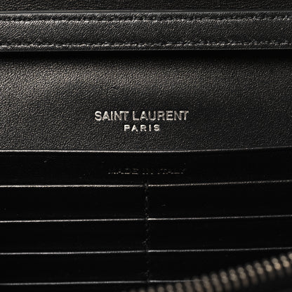 Saint Laurent Glazed Calfskin Cassandre Wallet On Chain WOC Black 6 of 9