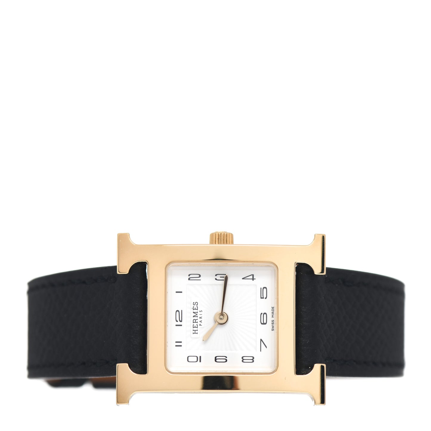 Stainless Steel Epsom 21mm Heure H Hour Quartz Watch Noir