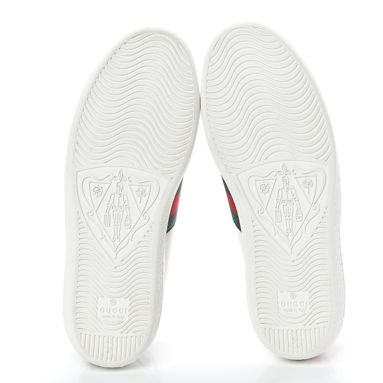 Gucci Calfskin Ayers Bee Embroidered Womens Ace Sneakers 37 White Green 6 of 9