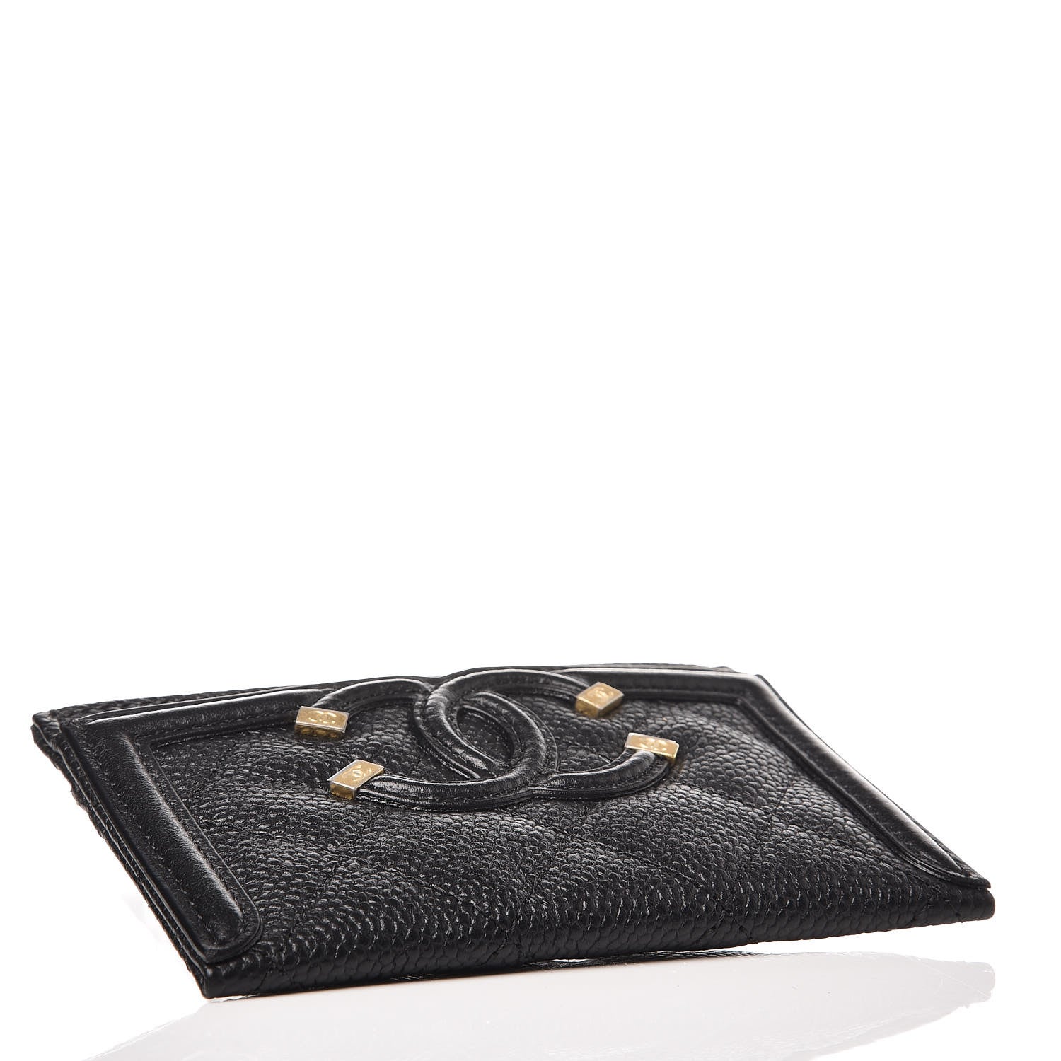 Chanel Caviar Quilted Filigree Card Holder Black 4 of 9