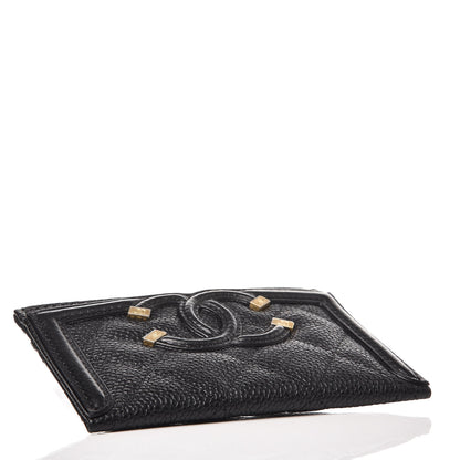 Chanel Caviar Quilted Filigree Card Holder Black 4 of 9